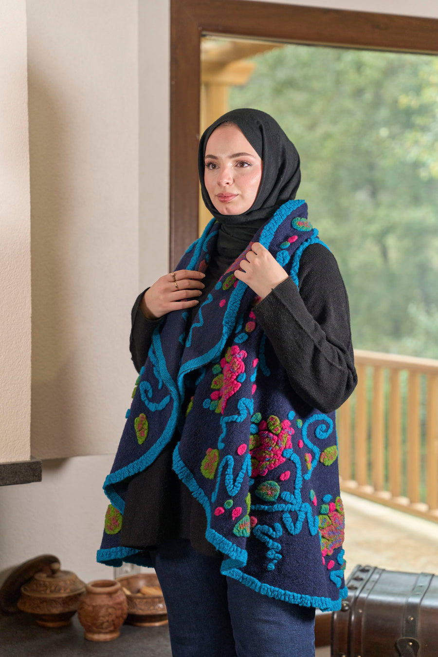 Rana Subaşı Desenli Keçe Yelek -2002