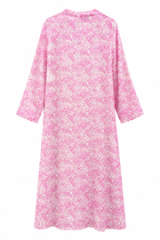 Lilyum Desenli Elbise Pembe- HYL0362