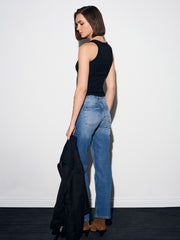 72073 Likralı Wide Leg Jean-Mavi