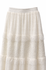 CHN-Dantel Detaylı Etek Ecru