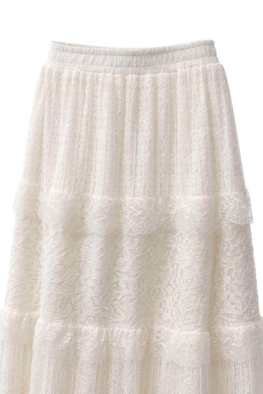 CHN-Dantel Detaylı Etek Ecru
