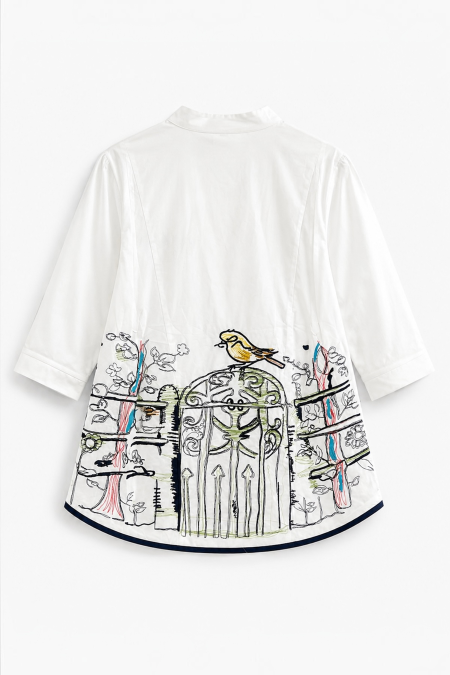 Sakura Garden Nakışlı Gömlek-RS9267