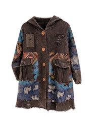 Garnili Eskitme Kot Ceket- Füme