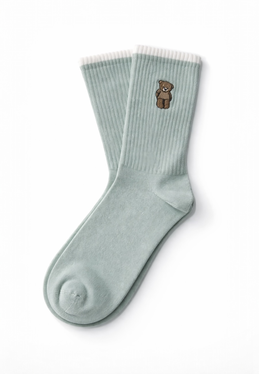 Teddy Nakışlı Pamuk Çorap 4’lü Set