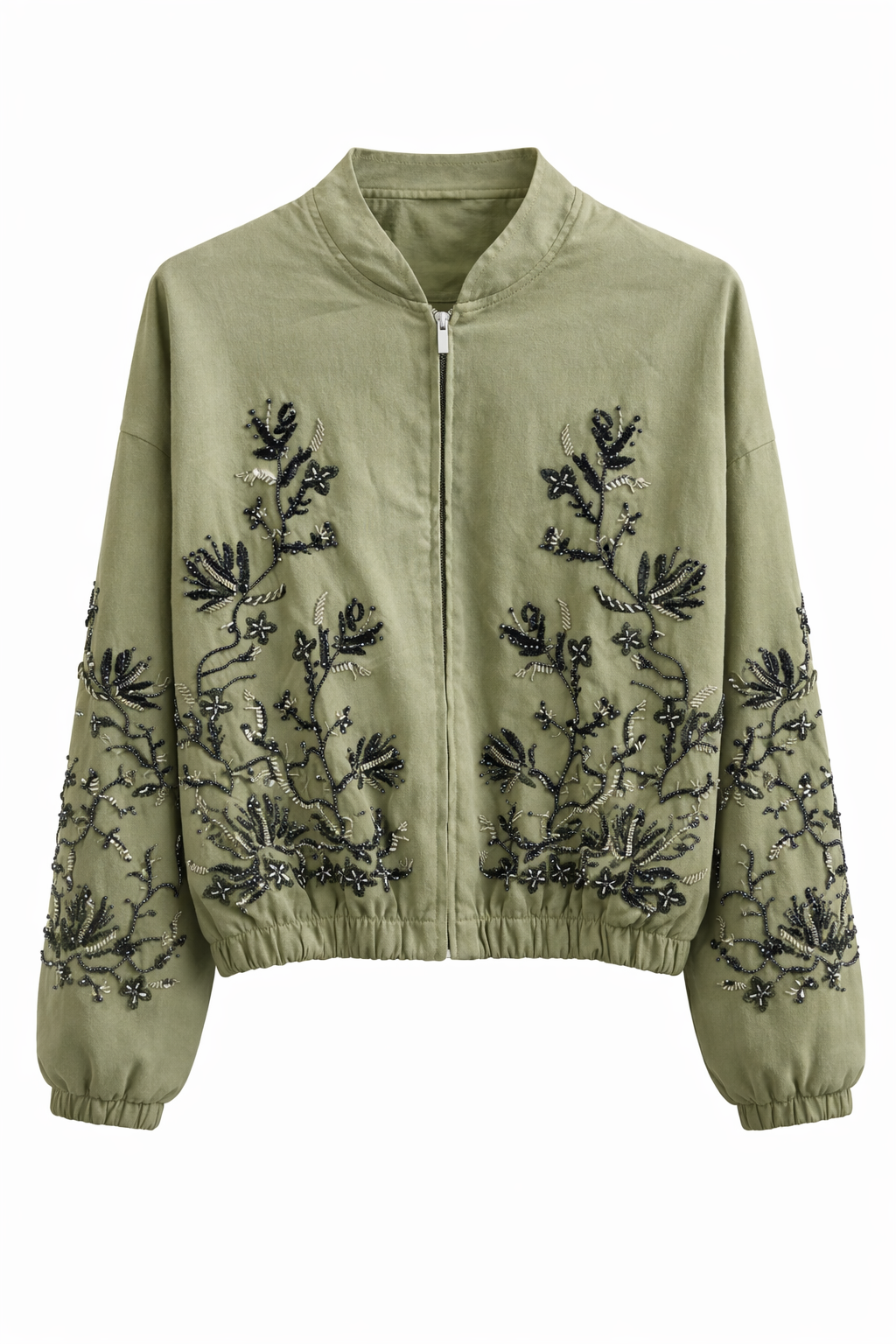 Royal Night Taşlı Bomber Yeşil 72539