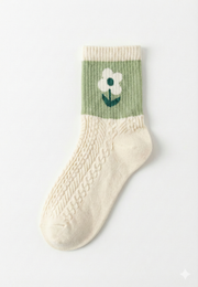 Flowers-Green Ultra-Light Çorap