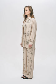 Oversize Nakışlı Tensel Gömlek-RS34535