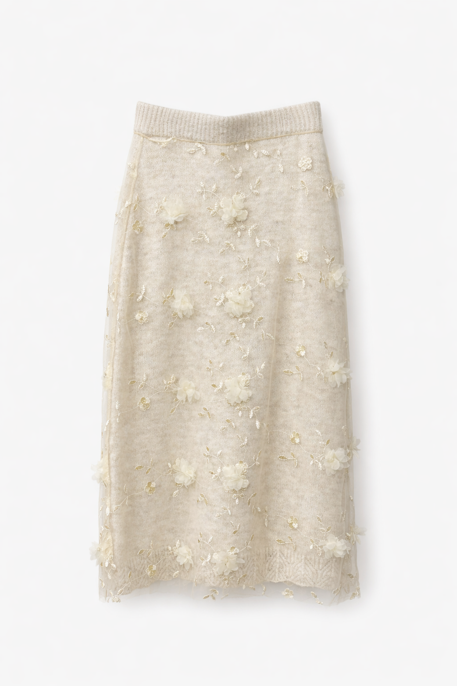 Triko Güpür Detaylı Tasarım Etek