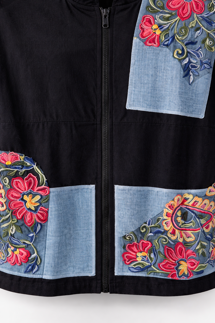 Floral Art Kapüşonlu Oversize Ceket