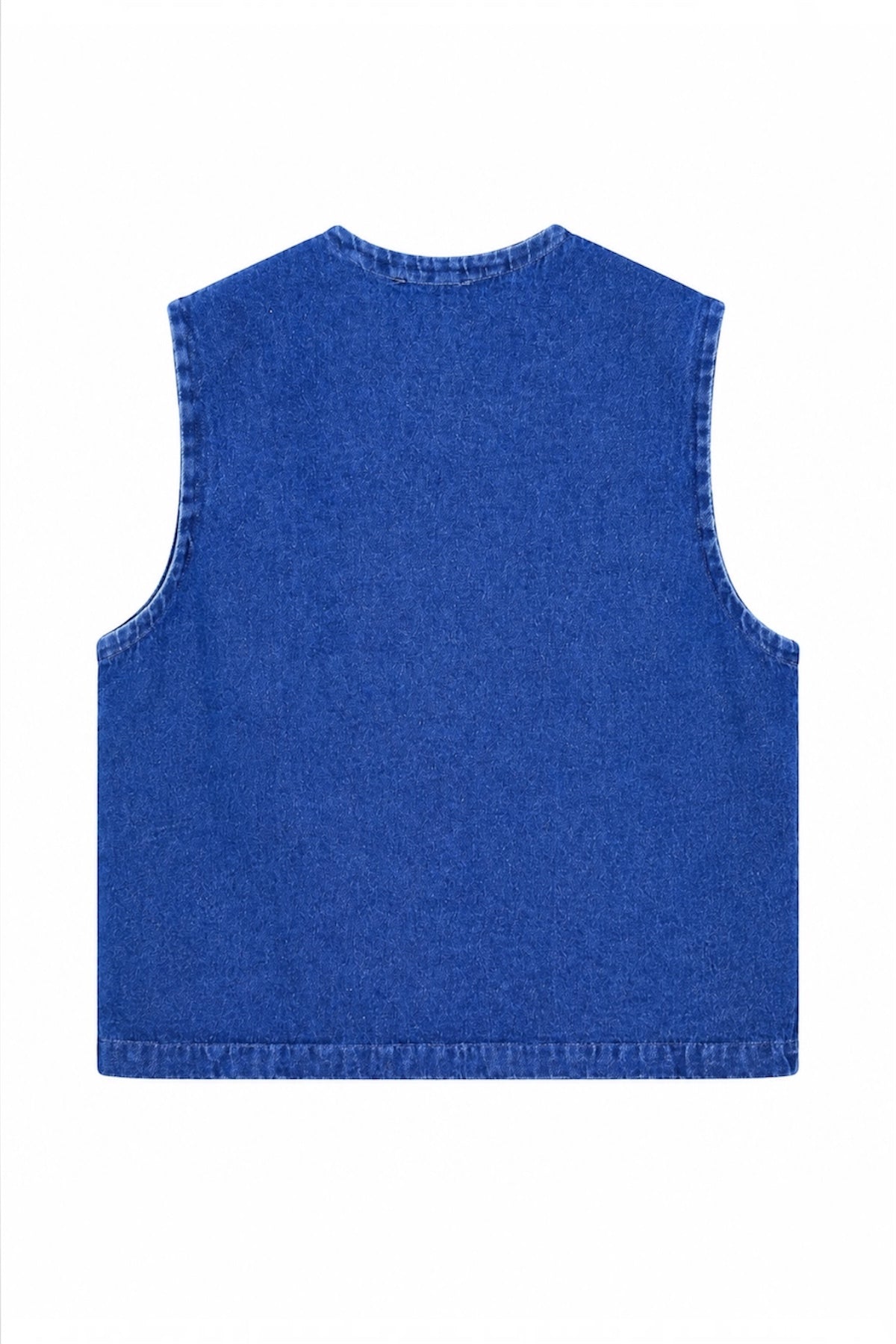 Çiçek Nakışlı Denim Yelek-RS0283