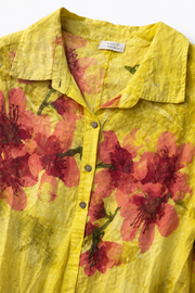 Flora Linen Sarı Uzun Elbise