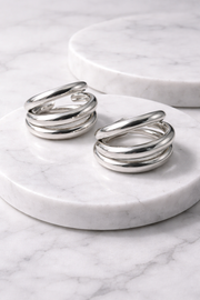 3LÜ Silver Halka Küpe-26SS1007