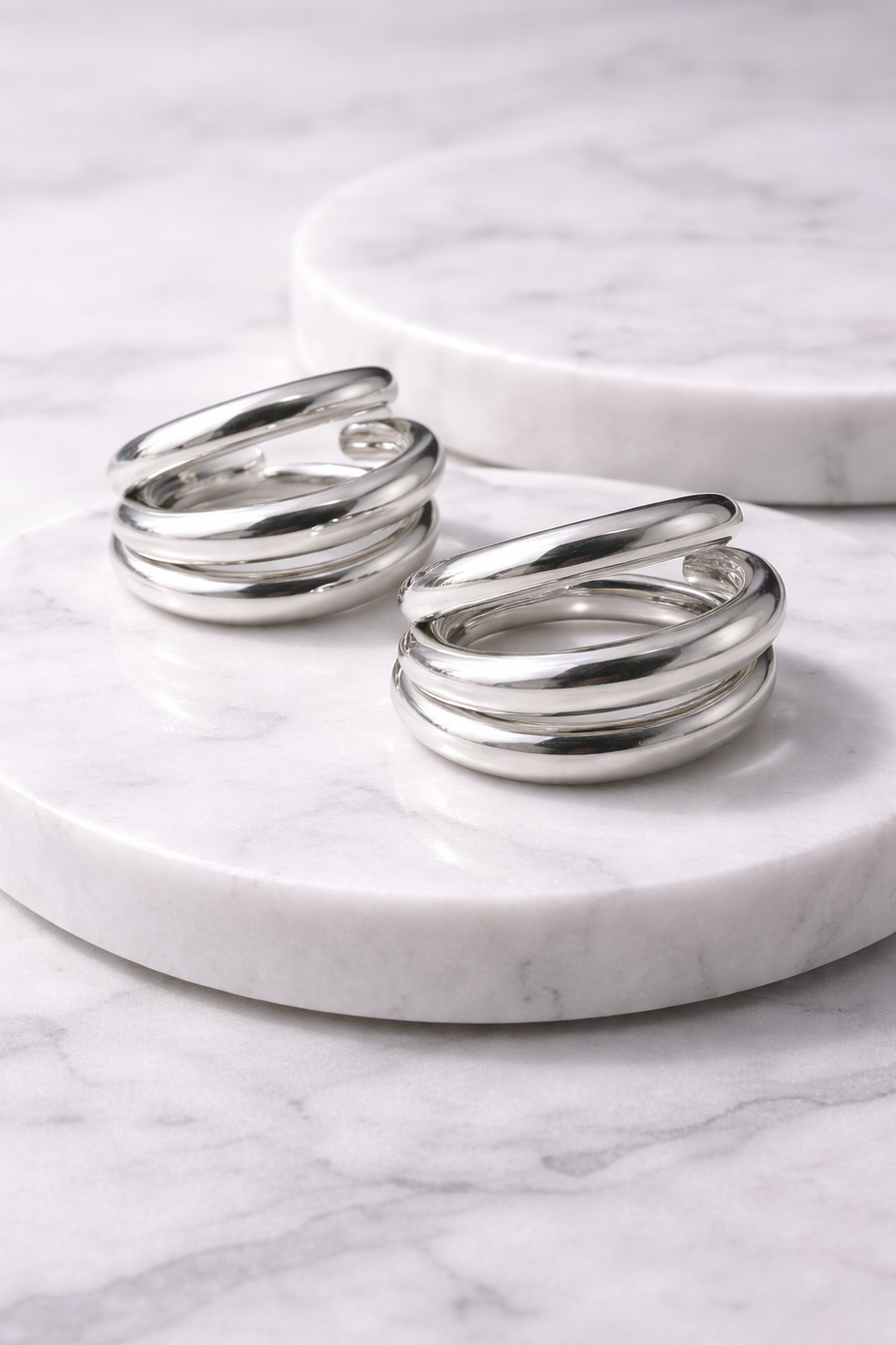 3LÜ Silver Halka Küpe-26SS1007