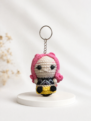 Amigurumi Pembe Saçlı Bebek Anahtarlık-RS1210