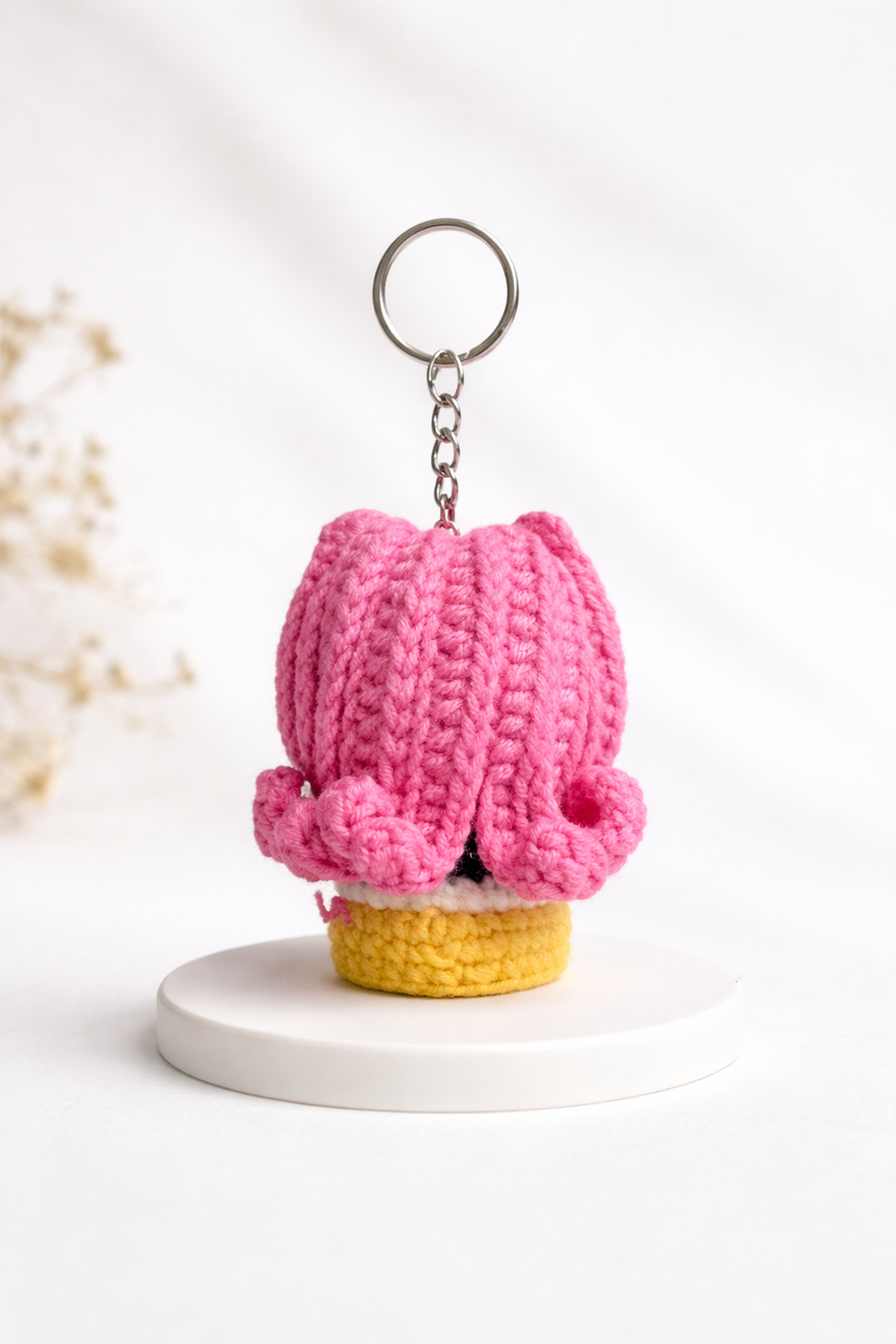 Amigurumi Pembe Saçlı Bebek Anahtarlık-RS1210