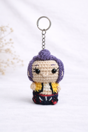 Mor Saçlı Kız Amigurumi Anahtarlık-RS1210