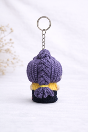 Mor Saçlı Kız Amigurumi Anahtarlık-RS1210