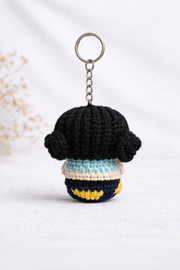 Siyah Saçlı Masal Kız Amigurumi Anahtarlık  -RS1210