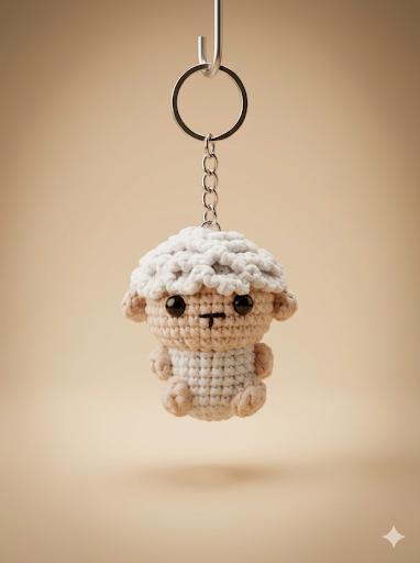 Mini Kuzu Amigurumi Anahtarlık-RS1210