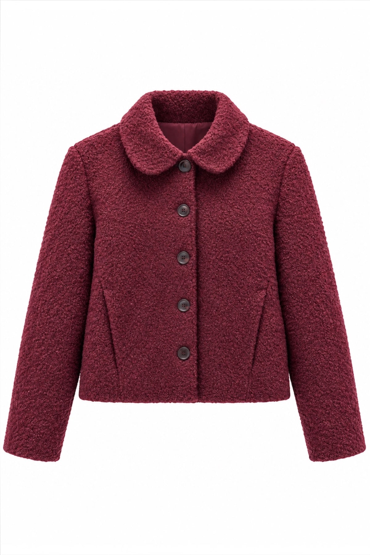 Bebe Yaka Düğmeli Ceket RS1006 | Bordo