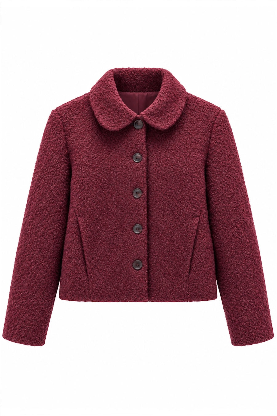 Bebe Yaka Düğmeli Ceket RS1006 | Bordo