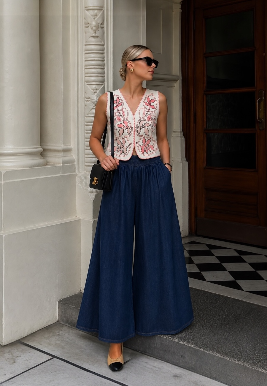 Riviera Tensel Wide Leg Pantolon-RS10755