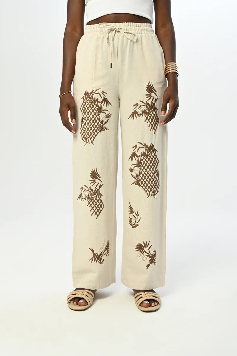 İnci İşlemeli Beli Lastikli Pantolon-39478