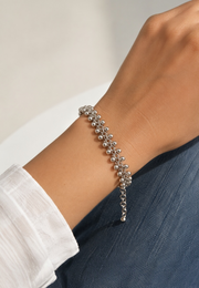 Silver Boncuk Detaylı Sallantılı Bileklik-RS2085SLV