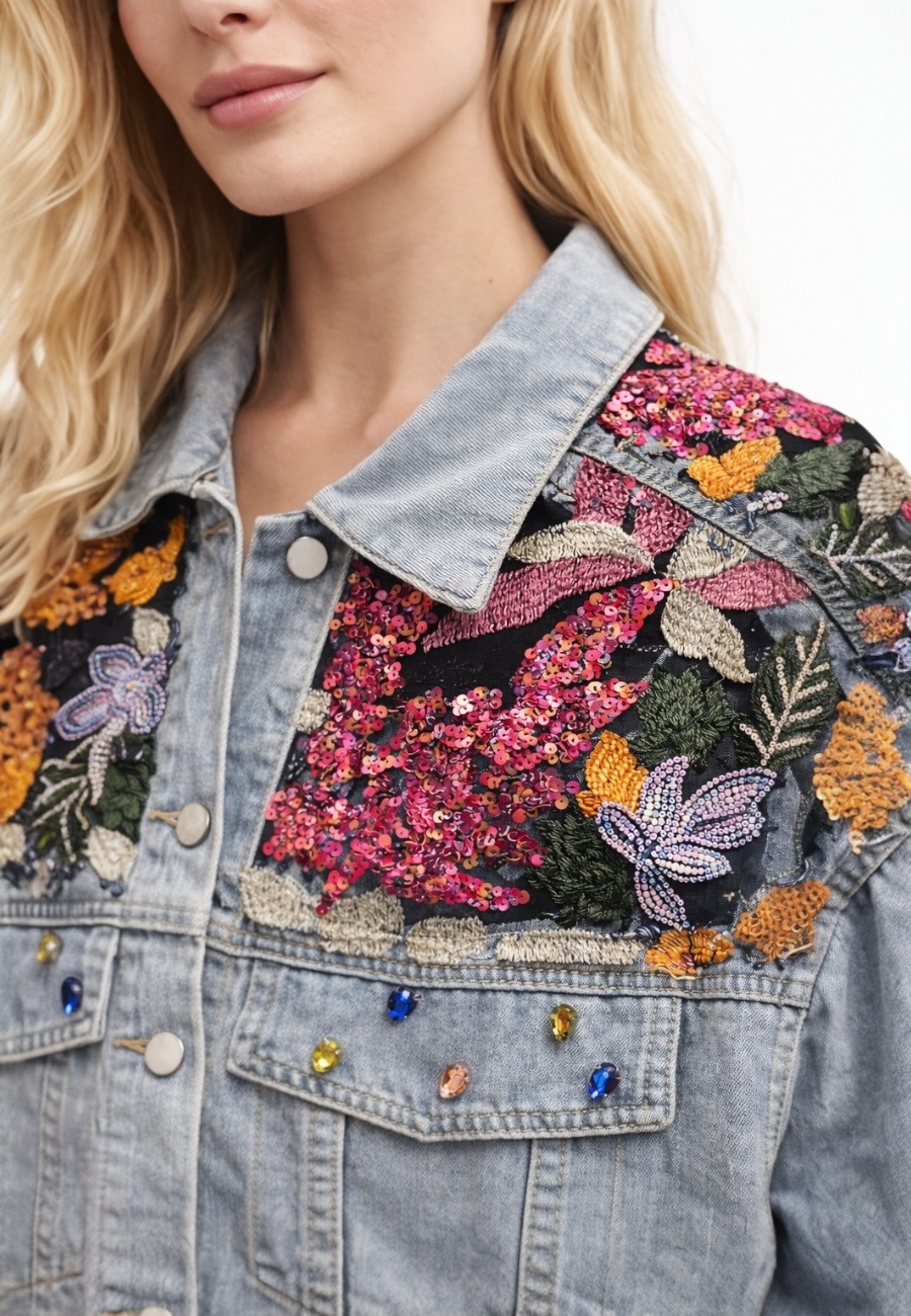 Atelier Nakışlı Denim Ceket