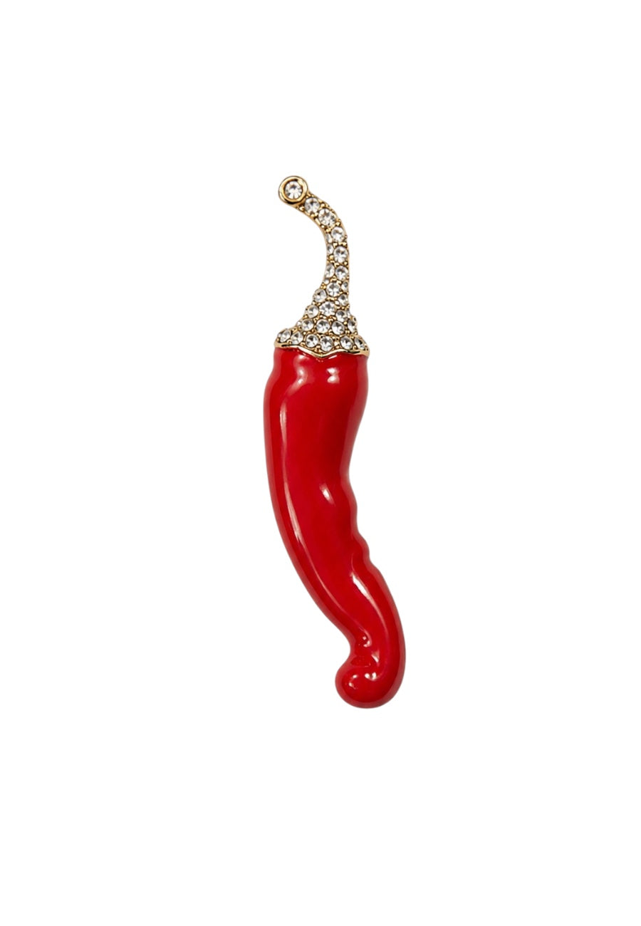Chili Charm Taşlı Broş