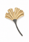Gold Ginkgo Yaprak Broş