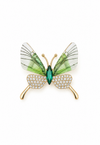 Emerald Crystal Kelebek Broş