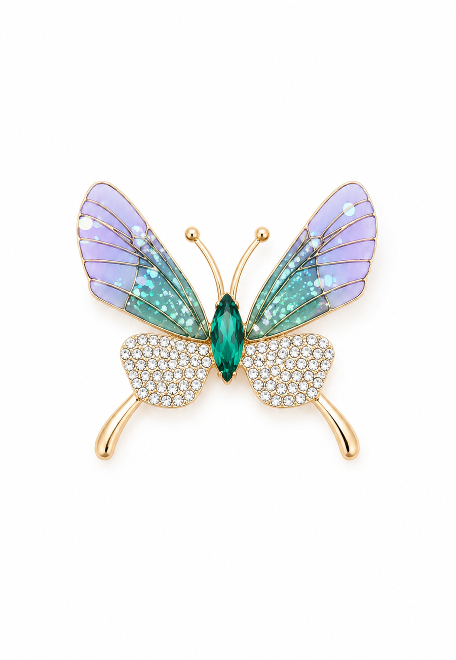Aurora Mint Kelebek Broş