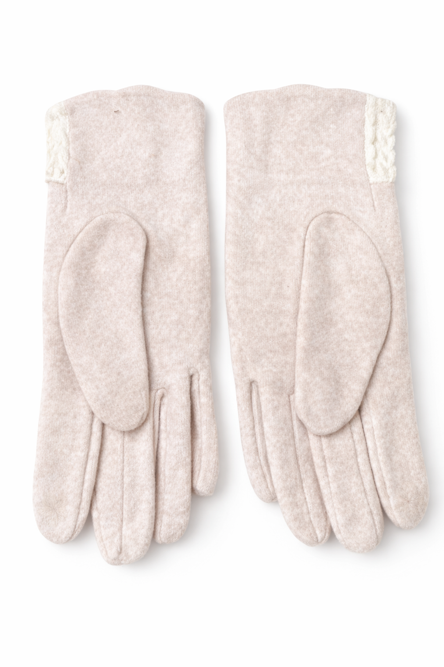 Klasik Yün Dokulu Günlük Kadın Eldiven – Kırık Beyaz