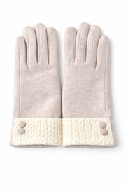 Klasik Yün Dokulu Günlük Kadın Eldiven – Kırık Beyaz