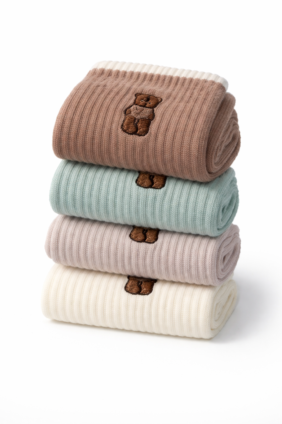 Teddy Nakışlı Pamuk Çorap 4’lü Set