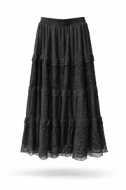 CHN-Dantel Detaylı Etek Siyah