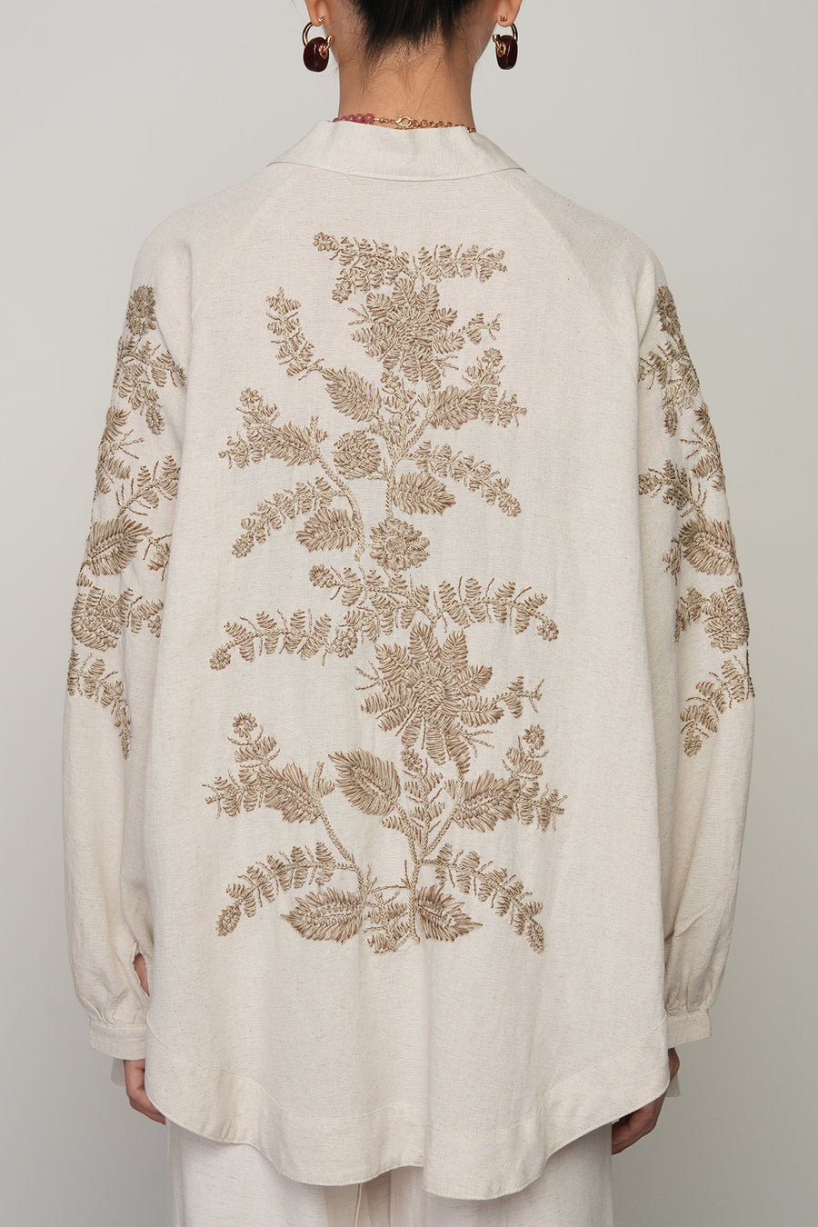Sırt ve Kol İşlemeli Bohem Oversize Kimono-RS34011