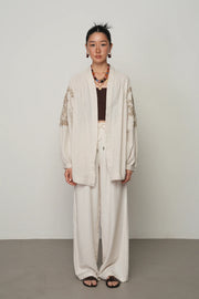 Sırt ve Kol İşlemeli Bohem Oversize Kimono-RS34011