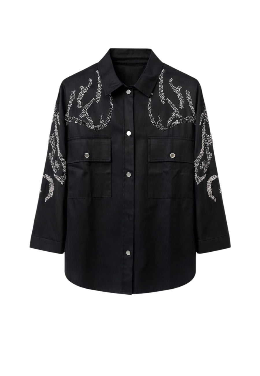 Taş İşlemeli Gömlek Ceket