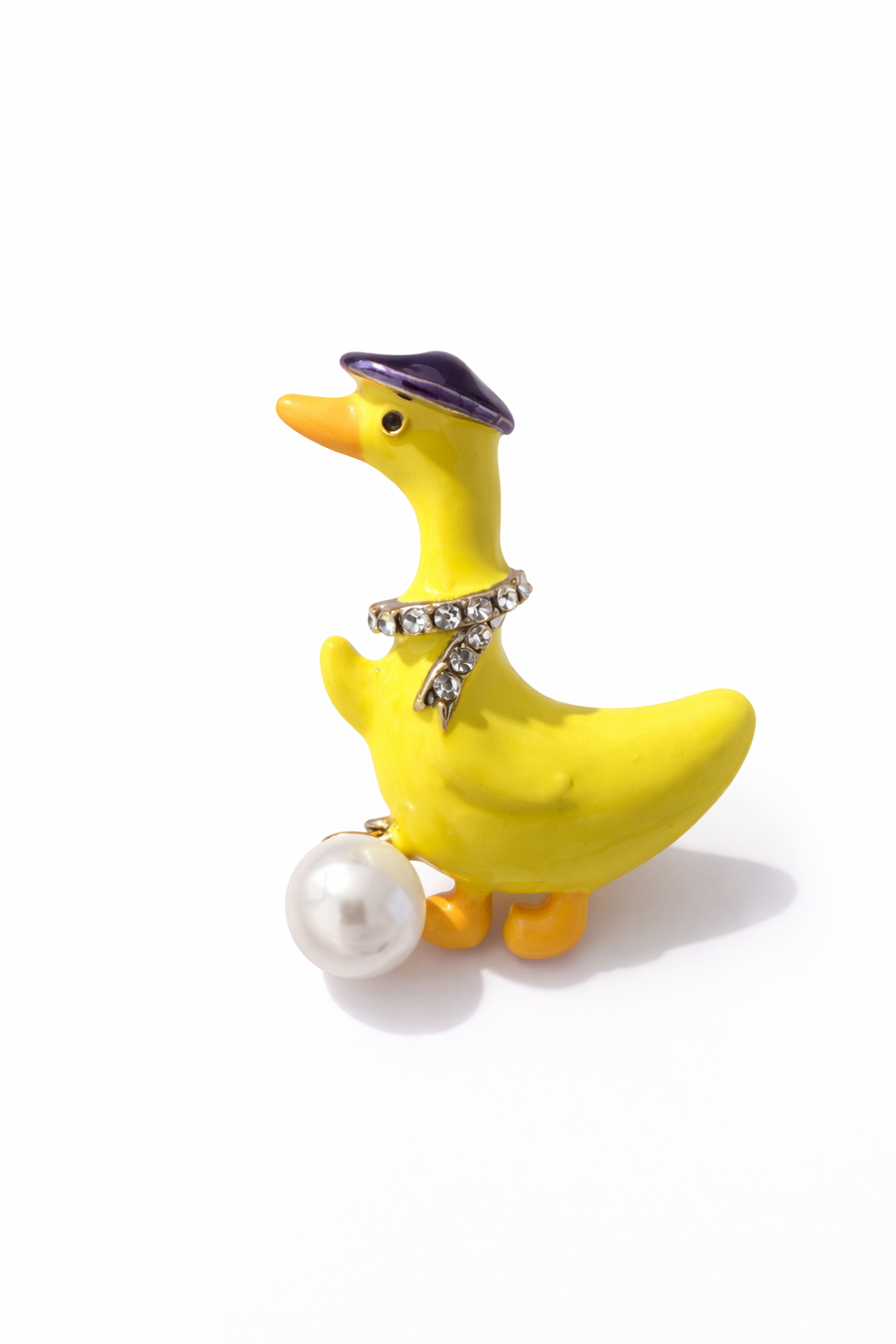 İnci Toplu Sevimli Ördek Broş