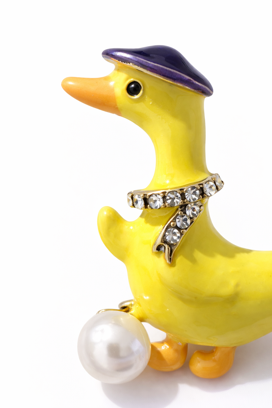 İnci Toplu Sevimli Ördek Broş