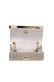 Altın Işıltılı Drapeli Abiye Clutch Çanta