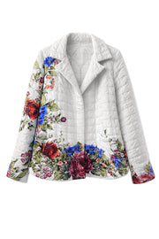 Çiçek Desenli Kapitone Ceket