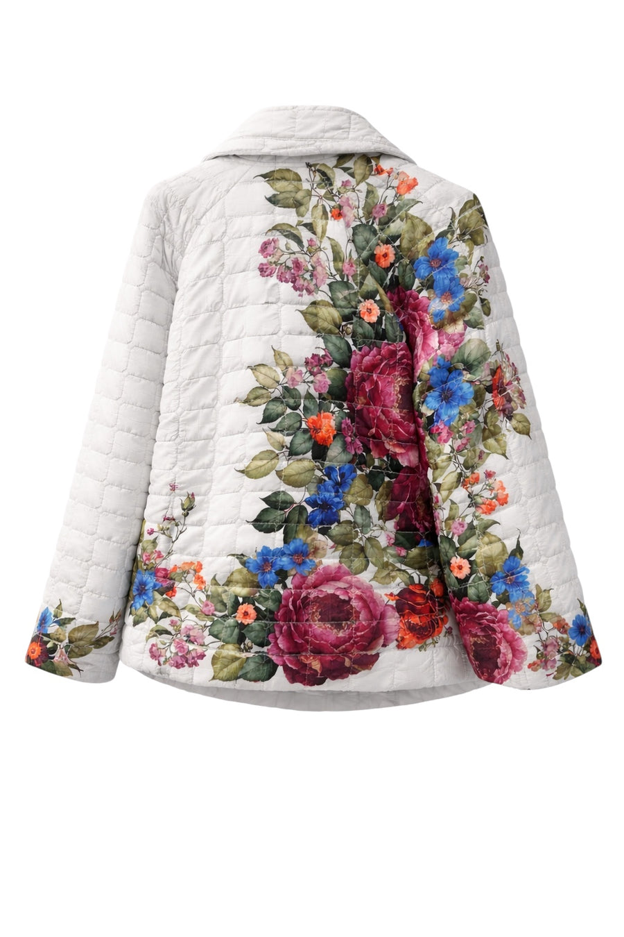 Çiçek Desenli Kapitone Ceket