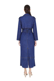 Kuşaklı Denim Trençkot