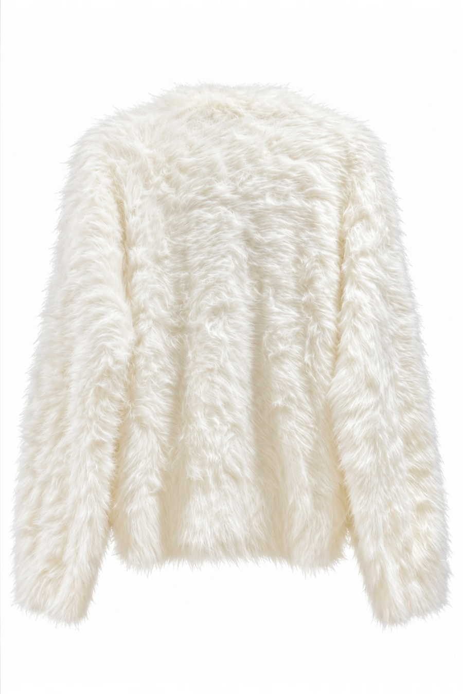 Tül Detaylı Angora Mini Hırka | Krem