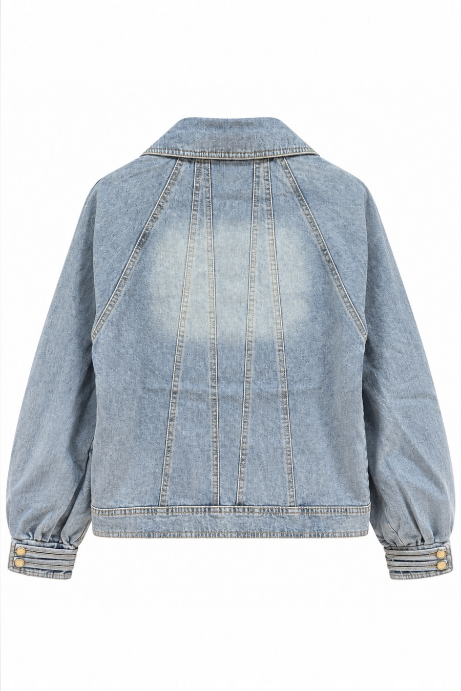 Seyyar Yakalı Rhinestoneli Denim Ceket