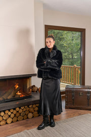 Kısa Kürk Siyah FLR-01