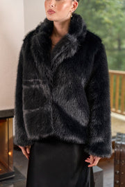 Kısa Kürk Siyah FLR-01